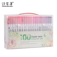 Stylo pinceau à eau à double pointe avec Fineliner Art Marker Pens 100 Colors Non-Toxic Fast Drying Washable for Drawing Set Packaging