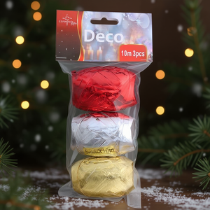 Cinta Decorativa para Envolver Regalos, 10m, 3 Piezas, Decoraciones Navideñas - Product Image 3