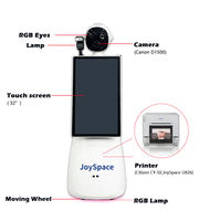 Kiosque à selfie tactile JOYSPACE de 32 pouces avec tête de caméra 1500D mobile pour événements, mariages, expositions, location, entreprise