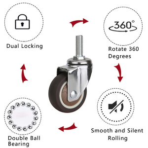 Sofort lieferbar, keine Mindestbestellmenge: Moderne Möbelrollen mit Bremse für Hotelsofas und Bürostühle – Drehbare Rollen - Product Image 5