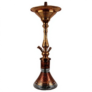 Chicha égyptienne artisanale de 81 cm, finition dorée, avec noyau et chambre en laiton massif - Product Image 2