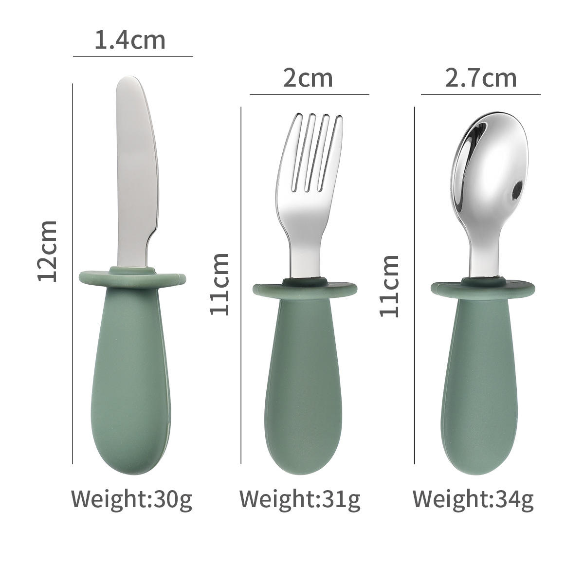 3Pcs Feeding Set-Green