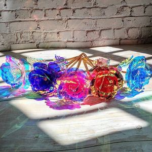 Rose en feuille d'aluminium personnalisée pour la Saint-Valentin, fleur séchée plaquée or, cadeau pour la fête des mères pour les femmes - Product Image 5