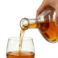 Bouteille de vin en verre transparent vide, personnalisée, de grande capacité, de forme ronde, pour la sérigraphie, pour le rhum, la vodka, le whisky, le brandy