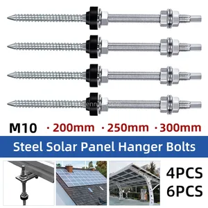 Thép không gỉ năng lượng mặt trời móc áo bu lông để gắn bảng điều khiển năng lượng mặt trời chiều cao điều chỉnh không thấm nước quang điện đôi Đầu Gỗ vít - Product Image 4