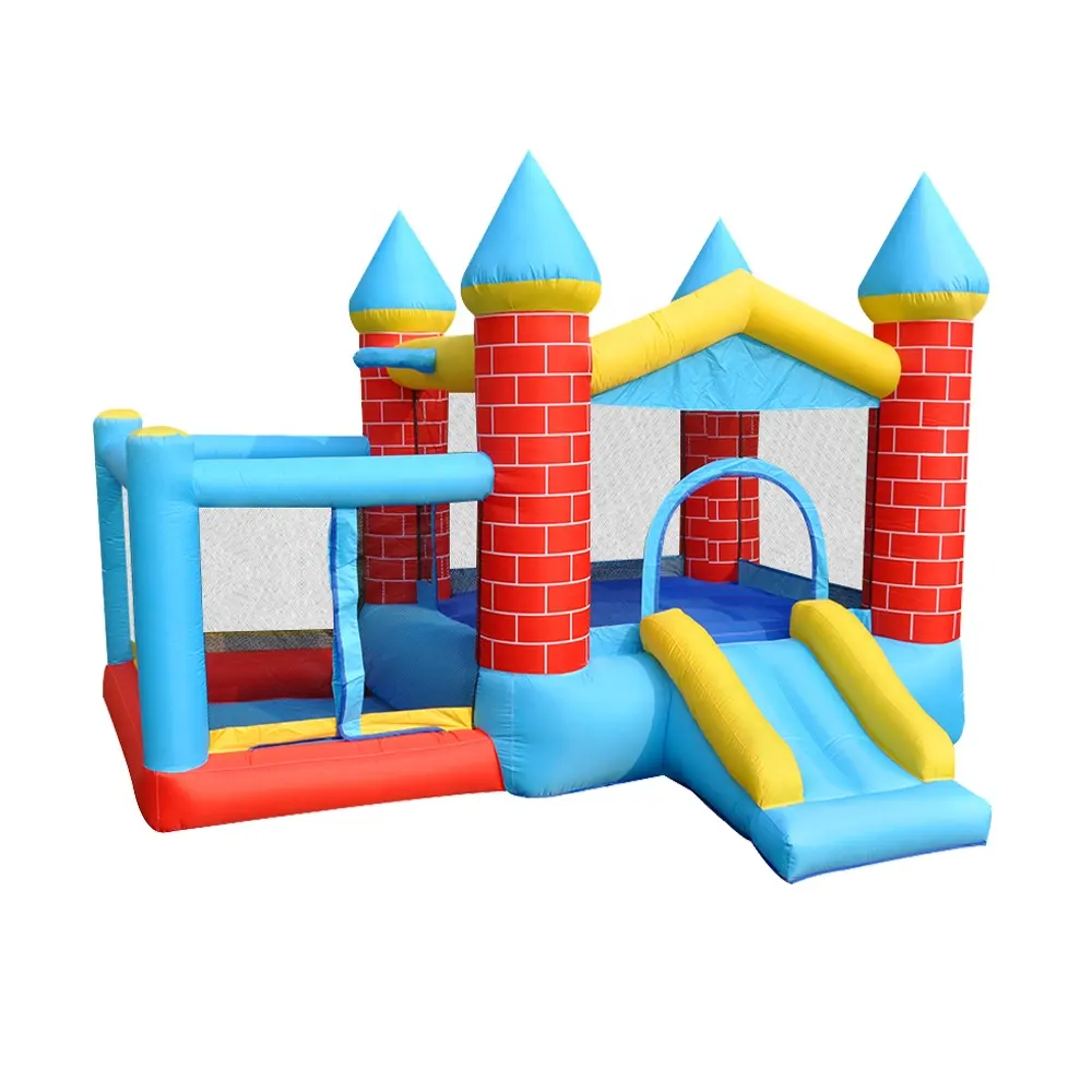 Children's inflatable bouncing house small slide park climbing wall jumping and jumping pit ball pool elastic castles