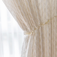 Innermor Français Vintage Cuisine Sheer Rideaux Polyester Doux avec Belle Fleur Design Meilleure Couleur Texturé Fil Tige