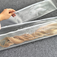 Long sac à fermeture éclair givré en PVC personnalisé pour accessoires de cheveux stockage réutilisable à fermeture éclair avec impression de logo perruque étui à fermeture éclair