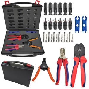 Solar Panel Crimp Kits Bag Solar Crimping Tool Set For Solar Pv Cable Wire Stripper Cable Cutter Wrench Solar Plug Tool Box