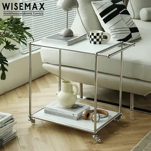 WISEMAX फर्नीचर आईएनएस शैली रसोई पक्ष गाड़ी धातु ट्राली घर फर्नीचर धातु चल सोफे कमरे में रहने वाले के लिए कोने की मेज