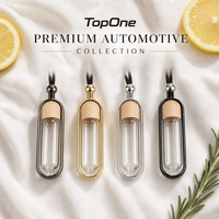 Diffuseur de parfum de luxe TopOne pour voiture, pendentif suspendu, diffuseur d'huiles essentielles avec bouchon en bois, flacon en verre vide de 10 ml, décoration