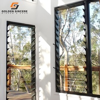 Fenêtre en aluminium de maison de dernière conception GS Stores à persiennes en verre trempé Fenêtres