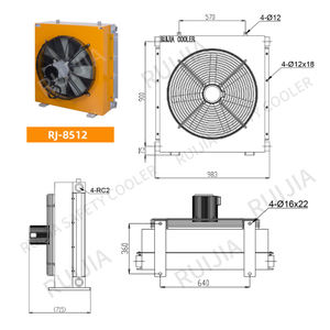 Personalizzabile di alta qualità in alluminio radiatore olio idraulico RJ-8512 aria idraulica olio refrigeratore grande flusso scambiatore di calore - Product Image 5