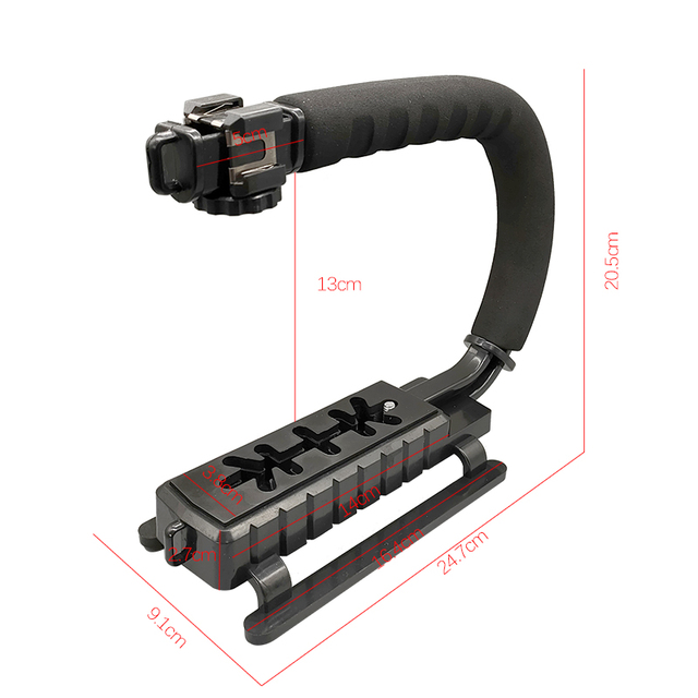 U Shape Flash Camera Bracket Stand Grip Holder Stabilizer Handheld Grip for Canon Nikon DSLR Cameras Mini DV Camcorder