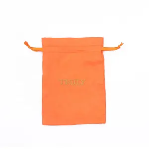 Sachets <span class=keywords><strong>en</strong></span> <span class=keywords><strong>tissu</strong></span> satiné de haute qualité avec cordon de serrage, <span class=keywords><strong>pour</strong></span> la <span class=keywords><strong>lavande</strong></span>, avec logo brodé, bleu et orange, sacs anti-poussière <span class=keywords><strong>en</strong></span> satin personnalisés - Product Image 5