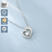 Hartvormige VVS Moissanite Diamant Hanger Huwelijksgeschenk 14K Witgouden Geïmpregneerd 925 Sterlingszilver GRA Liefdes Charm Ketting voor Vrouwen