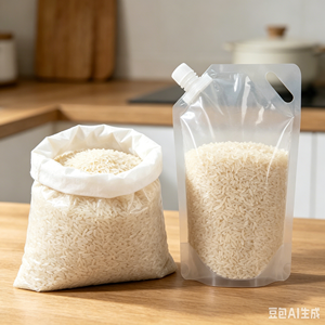 Sac à bec verseur transparent durable de 10 L personnalisé pour le stockage en vrac de riz, céréales et produits secs – Organisateur de garde-manger - Product Image 1