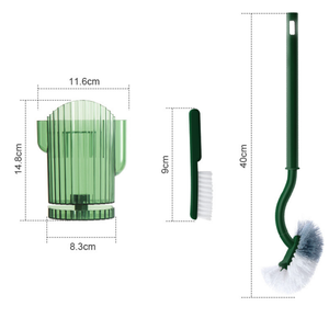 Ensemble de brosses de nettoyage WC 3-en-1 avec support mural en plastique pour cuvettes et toilettes - Product Image 2
