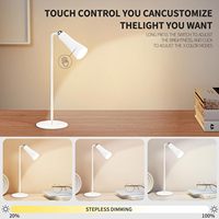 180 °   Lampe de bureau LED rotative moderne à piles, 3 couleurs réglables, protection oculaire, lampe murale tactile pour bureau, maison, lecture
