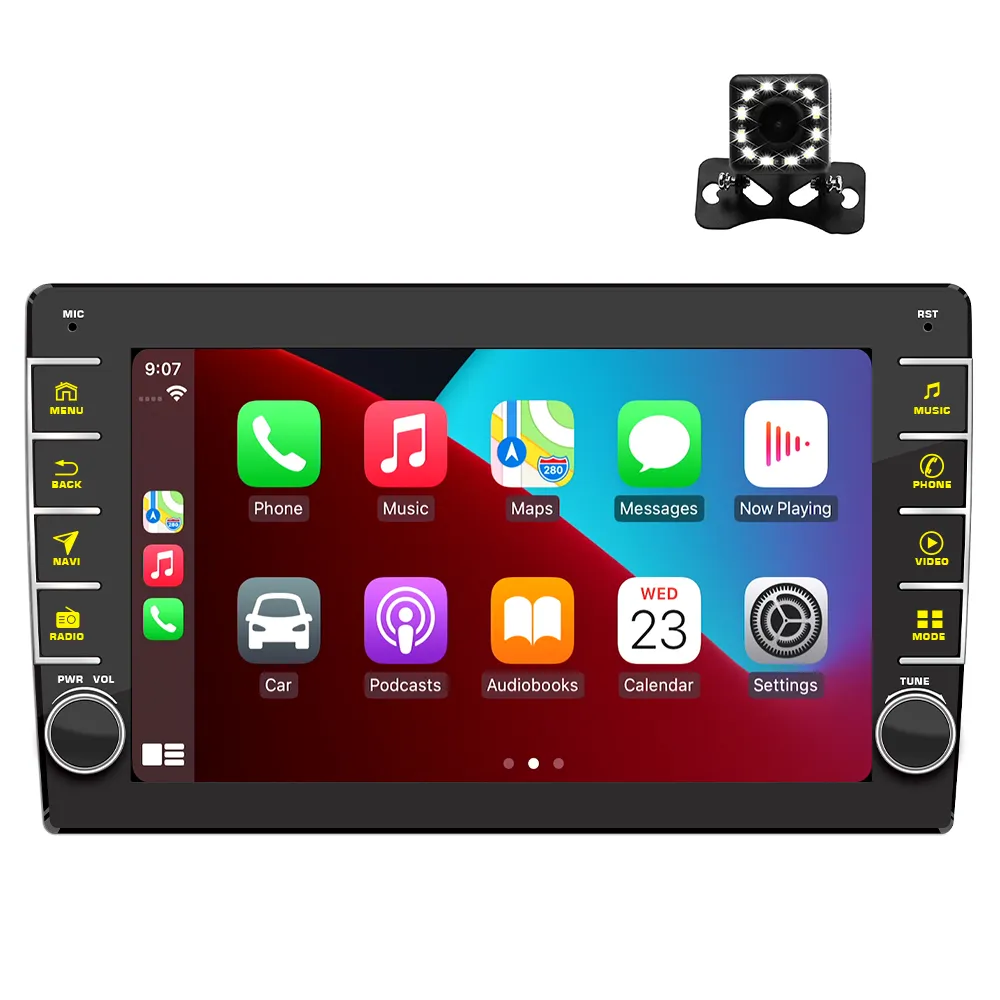 Universal Android 13 9 inch HD touch screen double din car audio system wiht wireless carplay GPS Navigation