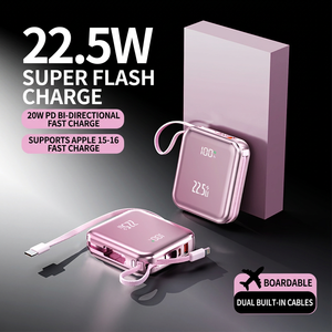 พาวเวอร์แบงค์พกพา 22.5W ชาร์จเร็ว พร้อมสายชาร์จคู่ สำหรับ iPhone และอุปกรณ์ Android - Product Image 5