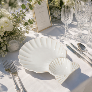 Assiette de service en porcelaine de 14,75 pouces avec compartiments, assiettes de dîner en céramique pour fêtes, vente en gros, hôtels, restaurants, traiteurs, OEM, ODM - Product Image 3