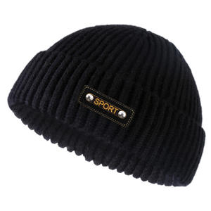 Otoño Invierno Color sólido tejido Beanie sombreros hombres cálido mujeres calle moda logotipo personalizado Beanie sombreros - Product Image 3