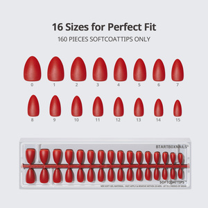 BTArtbox SCOATTIPS Salon Red <b>Brown</b> <b>Nail</b> Tips 160pcs Wholesale Soft <b>Gel</b> Short Almond Fall Winter Artificial Press On <b>Nails</b> En <b>Gel</b> - Product Image 4