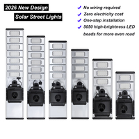 Installation facile, tout-en-un, lampadaire solaire LED monocristallin 120W, IP66, construction en alliage d'aluminium, montage sur poteau, télécommande