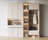 Meuble à chaussures moderne haut de gamme sur mesure avec compartiment dissimulé pour l'entrée et la décoration de toute la maison