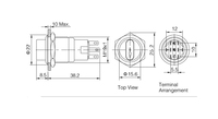 Interrupteur à bouton poussoir métallique ONPOW LAS1-AGQ-11X/21/R/12V/S