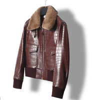 Nouvelle arrivée, veste d'hiver pour homme en cuir de crocodile véritable de qualité supérieure, 100 % cuir