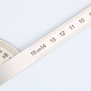 Thước đo góc Đo góc Đo bằng thép không gỉ góc Đo 180 độ hình bán nguyệt chế biến gỗ góc vuông thước đo - Product Image 3