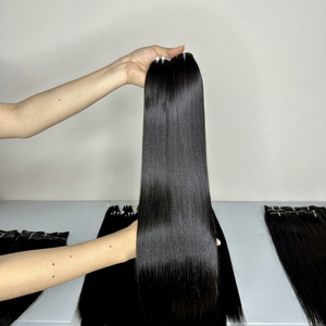 Ksix Hair Cheveux Humains Vietnamiens de Luxe Vierge Super Double Drawn, Double Trame Faite à la Machine, Texture Personnalisée, en Vrac, Lisses Comme des Baguettes, Noirs - Product Image 1