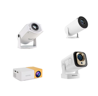 JUNUO YG300 Mini LED Elektronik Konsumen Android 11 Speaker Terintegrasi 50 Lumens Wi-Fi Proyektor Pintar untuk Anak-Anak, Home Theater