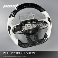 Volant personnalisé en fibre de carbone forgée noire avec LED pour Jeep Trackhawk pour Dodge Charger Challenger SRT Hellcat R/T 2013-2023