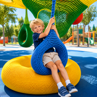ROPECUBE Balançoire suspendue moderne pour enfants en forme de pneu, équipement de jeu sensoriel pour salon, hôtel, intérieur, extérieur, aire de jeux, chaise balançoire