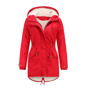 Parka Imbottito in Poliestere <span class=keywords><strong>con</strong></span> Cappuccio, Fodera in Peluche, <span class=keywords><strong>Cappotto</strong></span> Invernale Casual e Caldo per Signore e Donne - Product Image 6