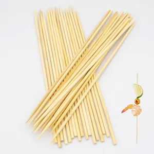 Espeto de bambu descartável para churrasco ecológico