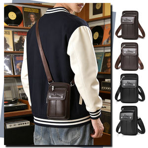 Sac messager pour homme tendance, sac bandoulière carré pour affaires, sac de téléphone décontracté de luxe pour homme avec <span class=keywords><strong>cuir</strong></span> PU imperméable - Product Image 1