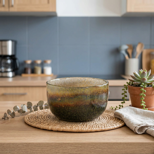 Polished Bohemian Design Large <b>Glass</b> Snack <b>Serving</b> <b>Bowl</b> Set Dishwasher Safe for Home Dining - Product Image 2