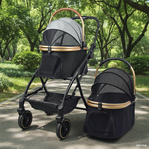 बिल्लियों और कुत्तों के लिए भंडारण टोकरी के साथ 2026 हल्का फोल्डेबल जॉगिंग स्टलर - Product Image 4