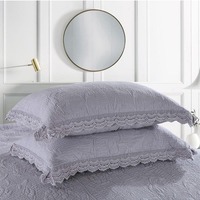 Parure de lit trois pièces en pur coton matelassée et brodée, style coréen, avec couvre-lit et jupe de lit