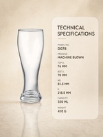 Verre à bière artisanale moderne de 550 ml en gros pour IPA, Pilsner, Lager et Ale – Fourniture commerciale, marque privée
