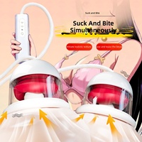 Gleitsaugende Vibrations-Brustpumpe mit Doppelbecher, Brustmassagegerät, Brust-Masturbator, Nippel-Leck-Saugbecher, Sexspielzeug