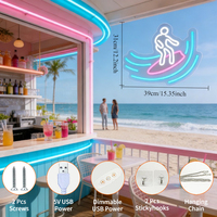 Neonawall Enseigne néon LED personnalisée sur le thème du surf pour magasin de surf, club de plage, décoration de fête, cadeau pour les passionnés de surf