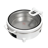 Chauffe-Plat Électrique Rond Blanc LIYUNDA en Acier Inoxydable 304 pour Buffet, Plat de Présentation pour Restaurant Moderne