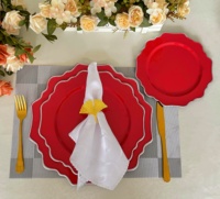 Assiettes de chargeur assiettes décoratives jetables en plastique pour mariages hôtels et fêtes vente en gros des usines d'artisanat du commerce extérieur