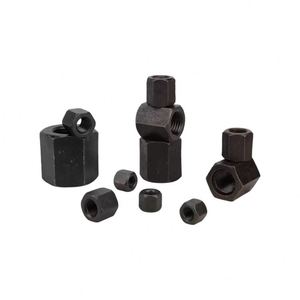 Écrou de raccord hexagonal métrique en acier au carbone de grade 8 M16 DIN6334 GB55 GB56, oxyde noir, entièrement fileté, connecteur d'extension de tige filetée - Product Image 3