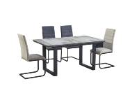 Table à manger rectangulaire extensible de luxe, style nordique moderne, avec plateau en MDF métallique extensible et finition laquée